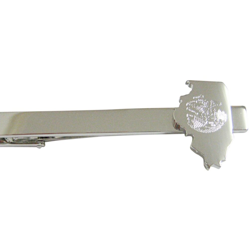 Illinois State Map Shape And Flag Design Tie Clip - image 1